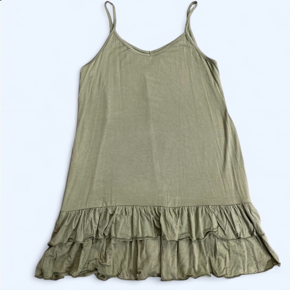 B-Sharp Noodle Strap Flowy Ruffle Mini Dress - Picture 2 of 6